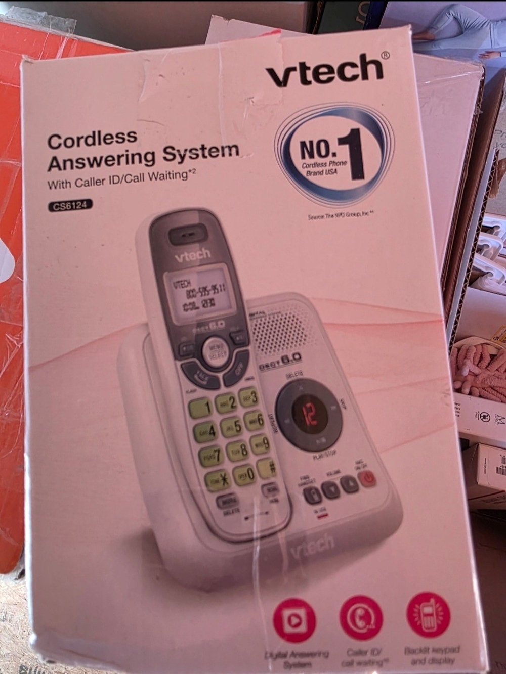 Cordless Answering System Phone - White